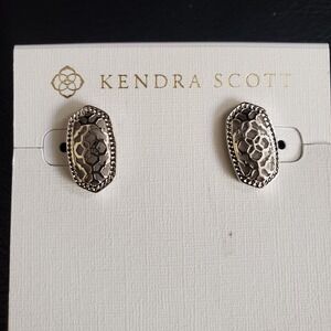 Kendra Scott Ellie Rhodium Plated Filigree Pierced‎ Earrings New with Tags